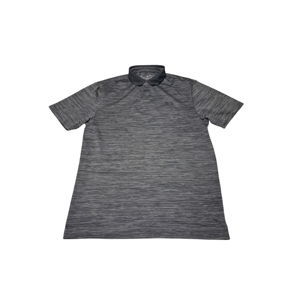 Under Armour Mens Performance‎ Polo 2.0 Gray Textured Golf Shirt 1342080 Size M